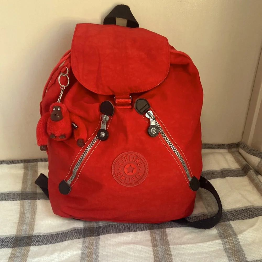 Kipling Red Backpack - Picture 1 of 8